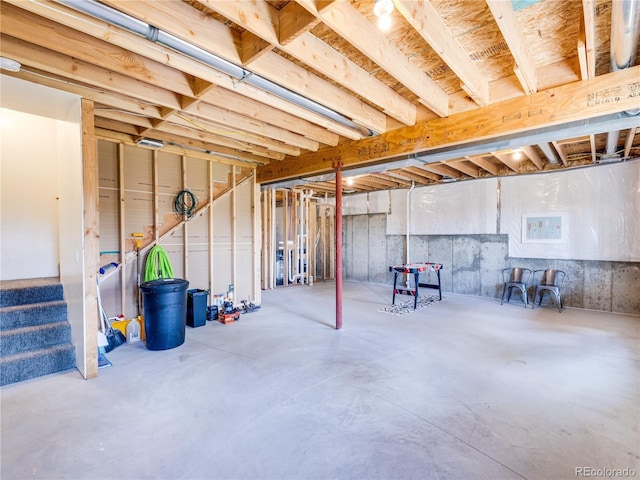 2946 Middle Fork Vis, Fairplay, CO 80440 - unfinished below grade area featuring stairs
