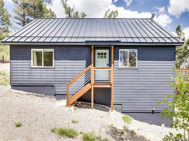 2946 Middle Fork Vis, Fairplay, CO 80440 - view of front facade with a standing seam roof and a metal roof