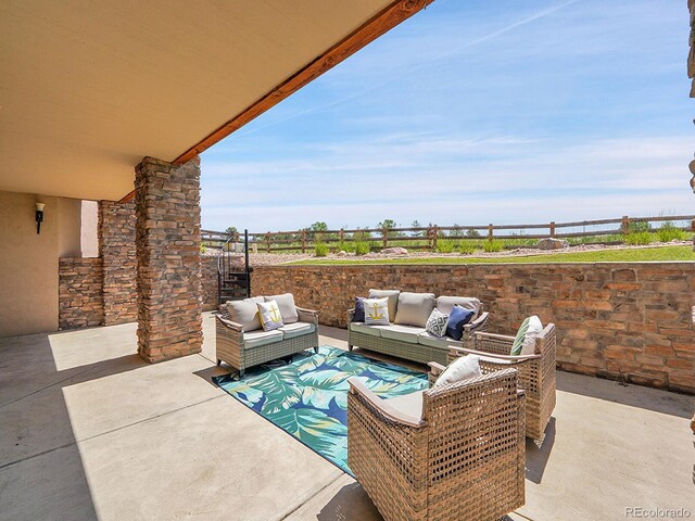 2131 Driver Ln, Erie, CO 80516 - view of patio / terrace featuring an outdoor hangout area