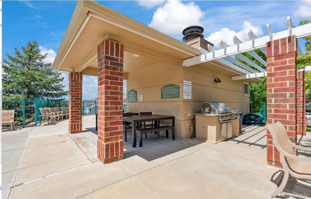 10184 Park Meadows Dr Unit 1317, Lone Tree, CO 80124 - view of patio with exterior kitchen and outdoor dining area