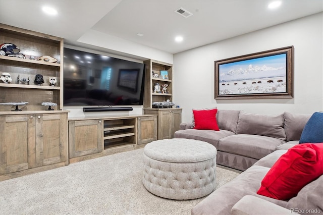 4220 Quitman St, Denver, CO 80212 - living area featuring carpet, built in features, and recessed lighting