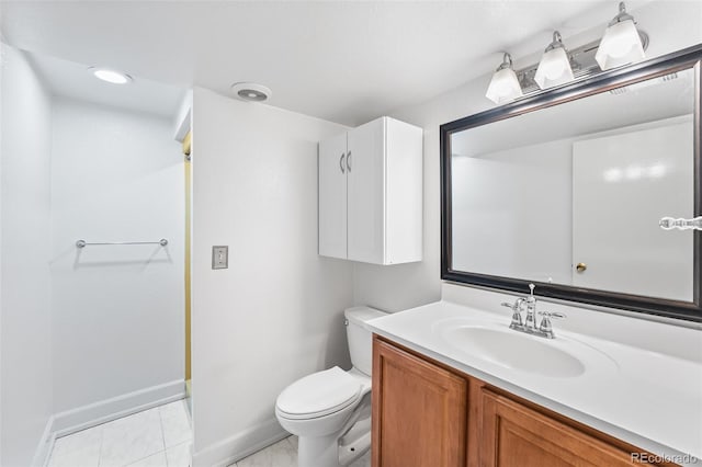 12829 E Nevada Ave, Aurora, CO 80012 - bathroom featuring toilet, baseboards, vanity, and a shower