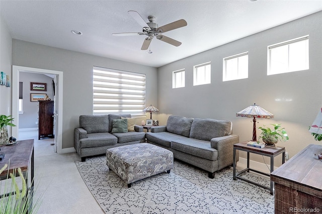 13713 Raritan Ln, Broomfield, CO 80023 - living room featuring ceiling fan and light carpet