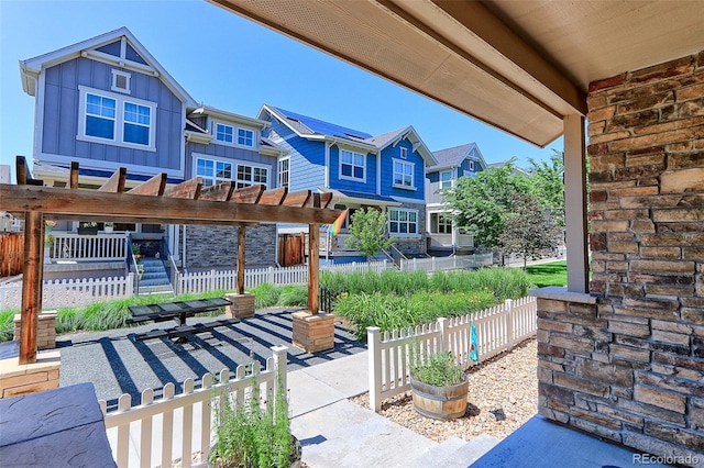 13713 Raritan Ln, Broomfield, CO 80023 - view of patio with a residential view and a pergola