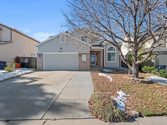 view of front of house with a garage