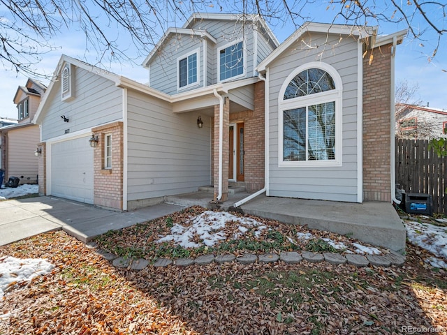 front facade featuring a garage