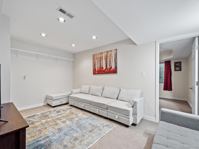 living room featuring carpet floors