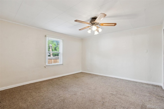 1175 Xanthia, Denver, CO 80220 - carpeted empty room featuring ornamental molding and ceiling fan