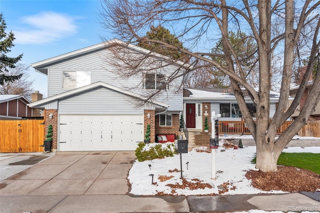 tri-level home with a garage