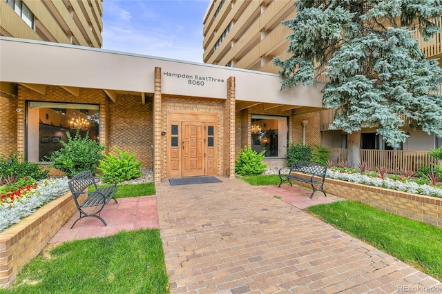 8060 E Girard Ave Unit 514, Denver, CO 80231 - property entrance with brick siding