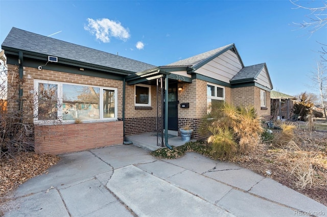 view of front of home with a patio