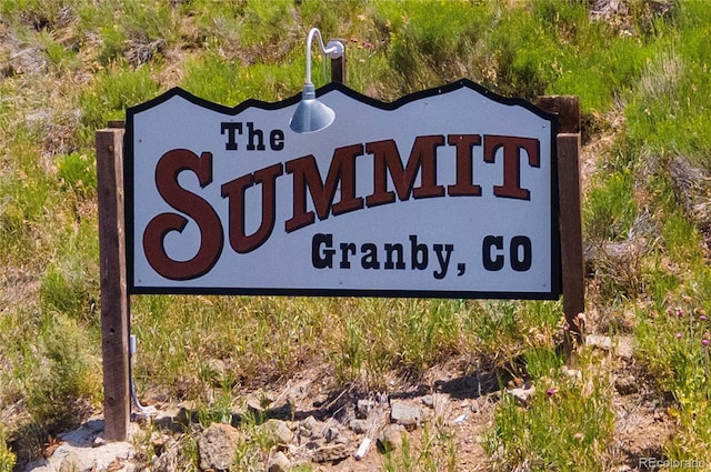 view of community sign