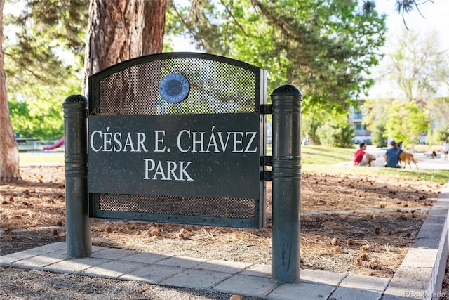 view of community sign