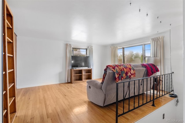 living room featuring light wood-style floors