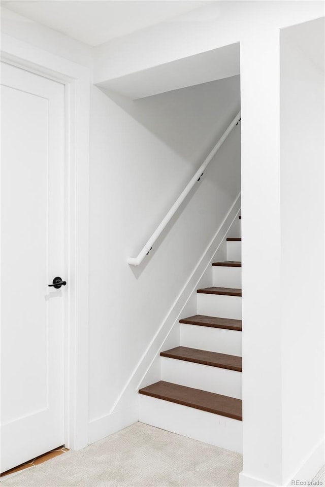 1330 Olive St, Denver, CO 80220 - stairway featuring carpet flooring