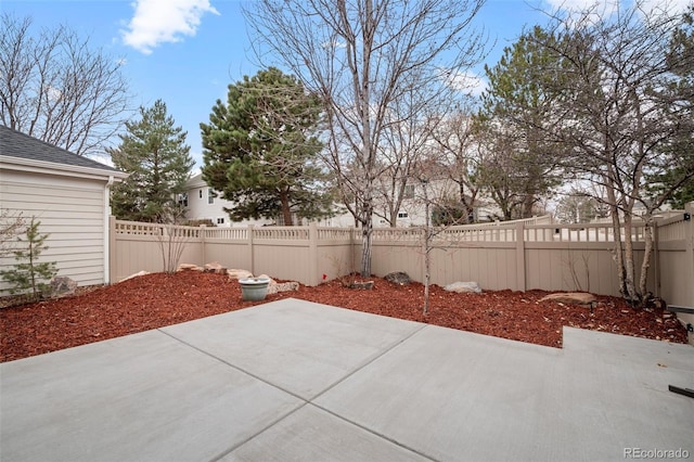 view of patio with a fenced backyard