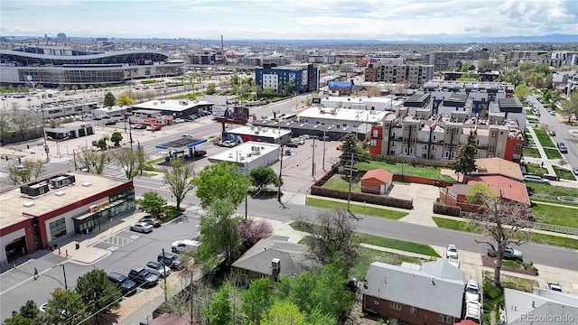 aerial view with a city view