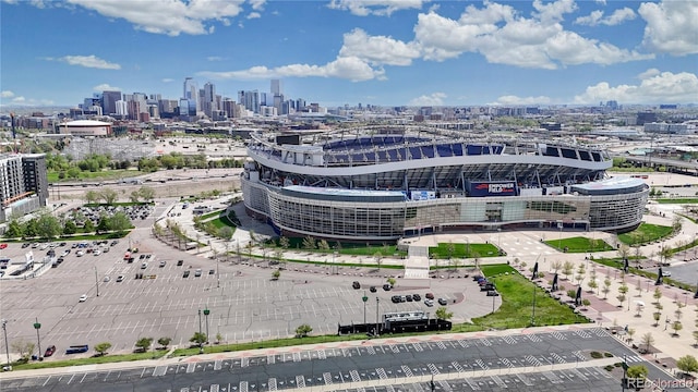 drone / aerial view featuring a view of city