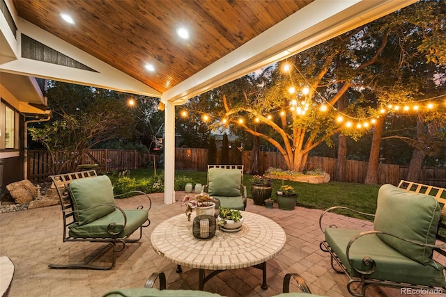 6128 S Coventry Ln E, Littleton, CO 80123 - patio at twilight with a patio area
