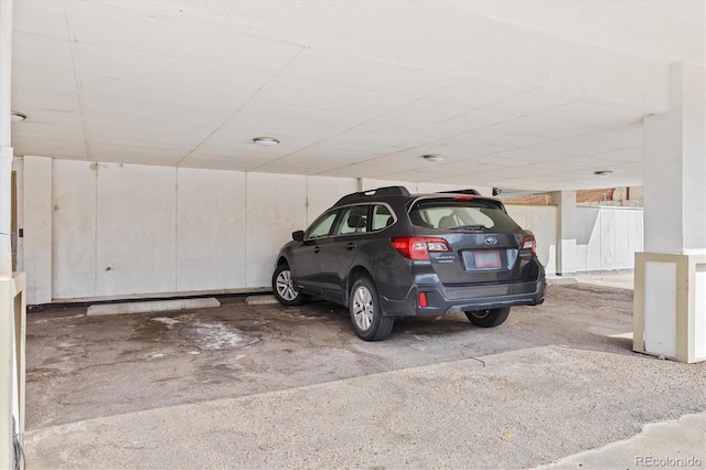 view of parking garage
