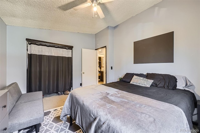 12425 Bellaire Dr, Thornton, CO 80241 - bedroom featuring ceiling fan, carpet, and a textured ceiling