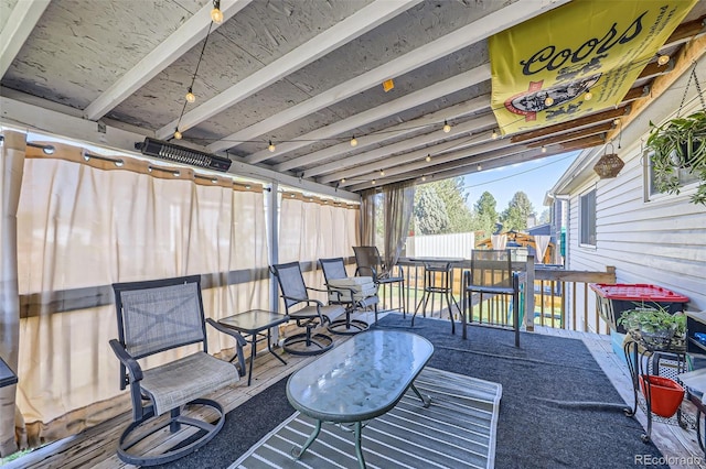 12425 Bellaire Dr, Thornton, CO 80241 - wooden terrace featuring outdoor dining space