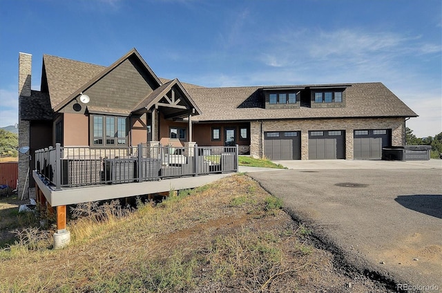 view of front of house with a garage