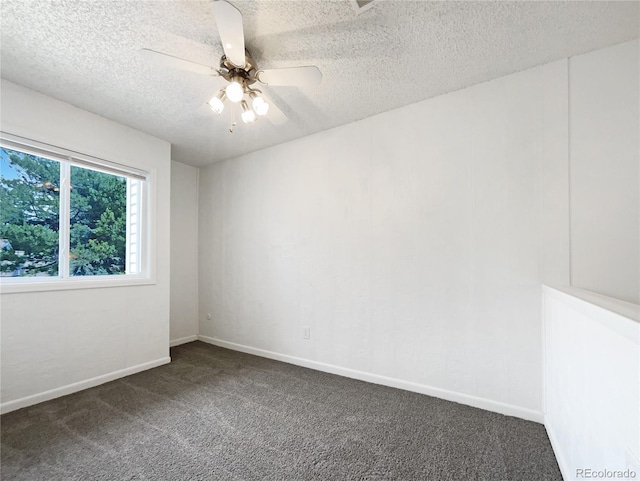 1925 28th Ave Unit 34, Greeley, CO 80634 - empty room featuring dark carpet, a textured ceiling, and ceiling fan
