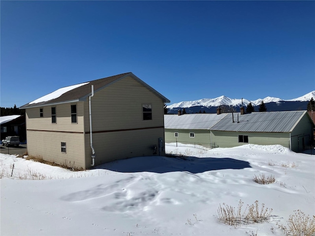 view of snow covered exterior