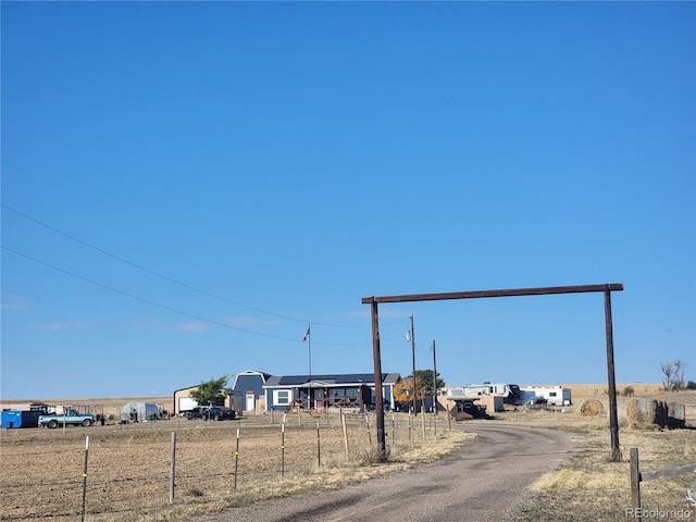 view of street featuring a rural view