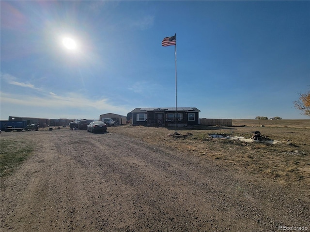 view of street with a rural view