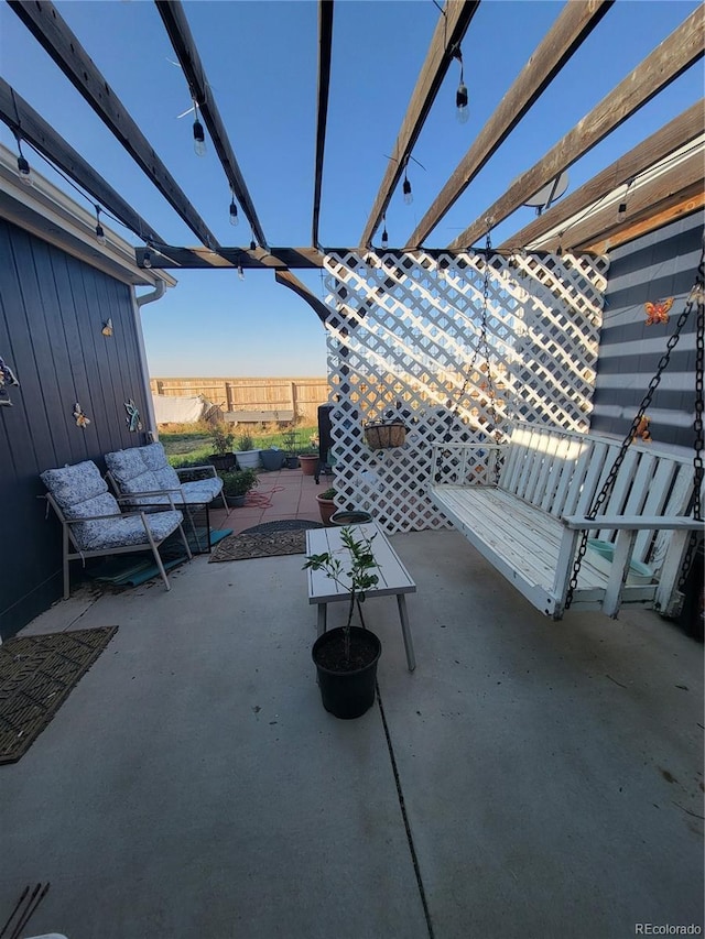 view of patio with a pergola