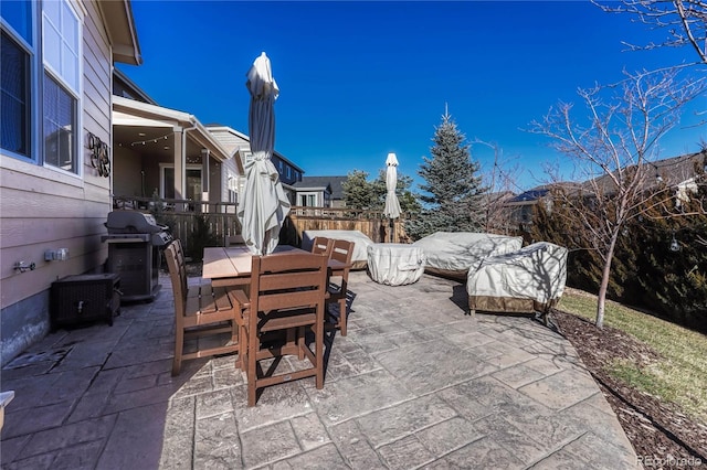 view of patio / terrace featuring a grill