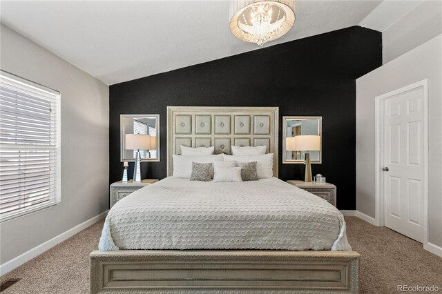 9758 Laredo St Unit 18D, Commerce City, CO 80022 - carpeted bedroom featuring baseboards, visible vents, multiple windows, and lofted ceiling