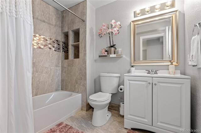 9758 Laredo St Unit 18D, Commerce City, CO 80022 - full bath featuring vanity, toilet, and shower / bathtub combination with curtain