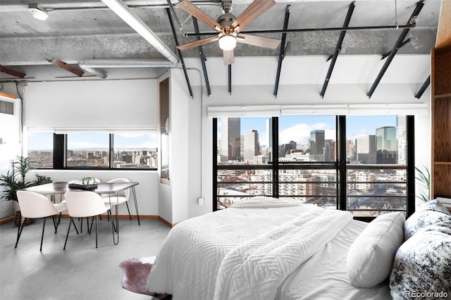 100 Park Ave Unit 2008, Denver, CO 80205 - bedroom with a skyline view and concrete flooring