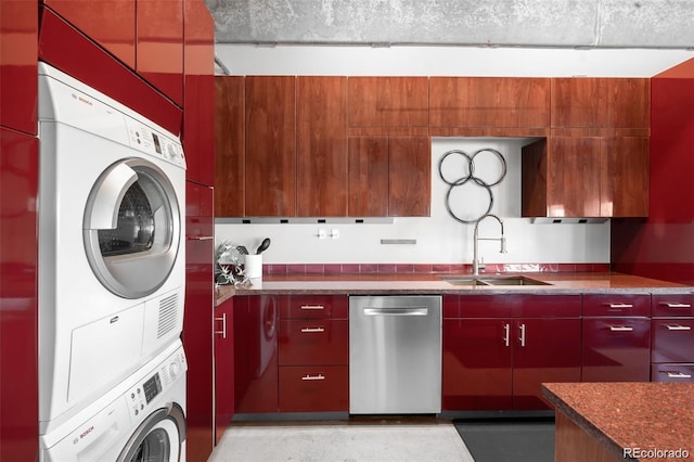 100 Park Ave Unit 2008, Denver, CO 80205 - laundry area with estacked washer and dryer