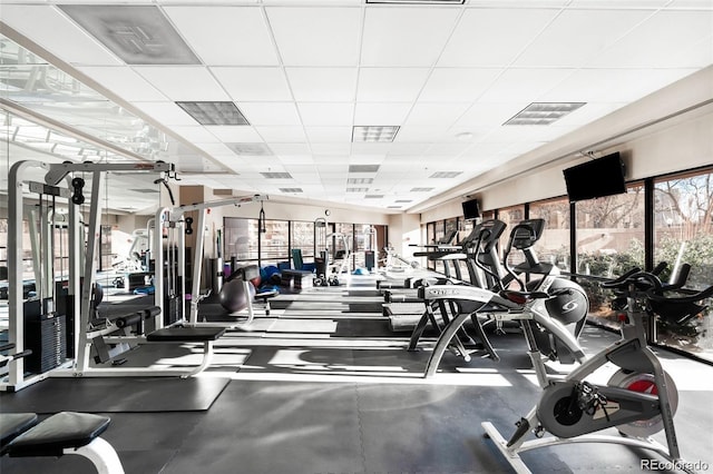 100 Park Ave Unit 2008, Denver, CO 80205 - gym featuring a paneled ceiling