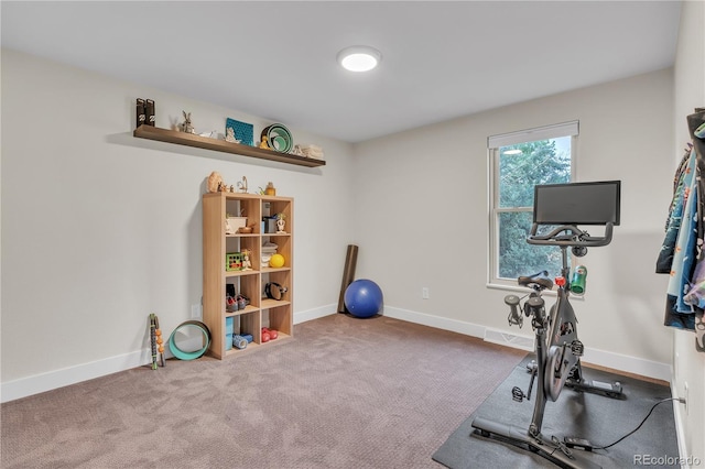 3163 S Boston Ct, Denver, CO 80231 - workout area featuring carpet flooring and baseboards