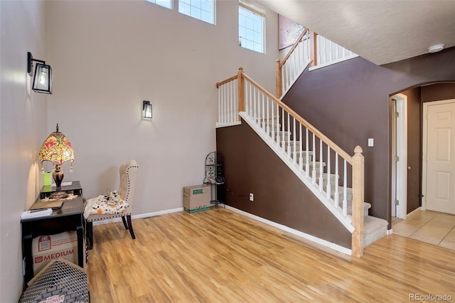 interior space with hardwood / wood-style flooring