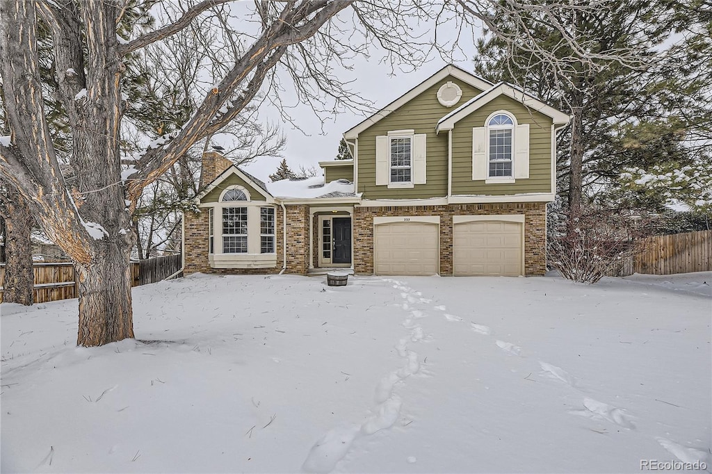 tri-level home with a garage