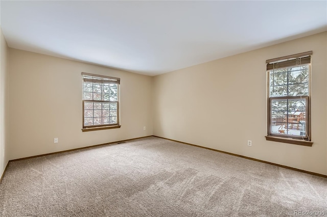 carpeted spare room with plenty of natural light