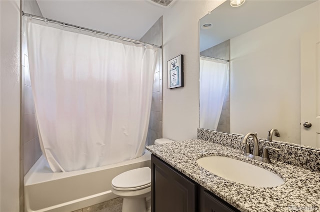 3423 Rosewood Ln, Johnstown, CO 80534 - bathroom with toilet, shower / bath combination with curtain, and vanity