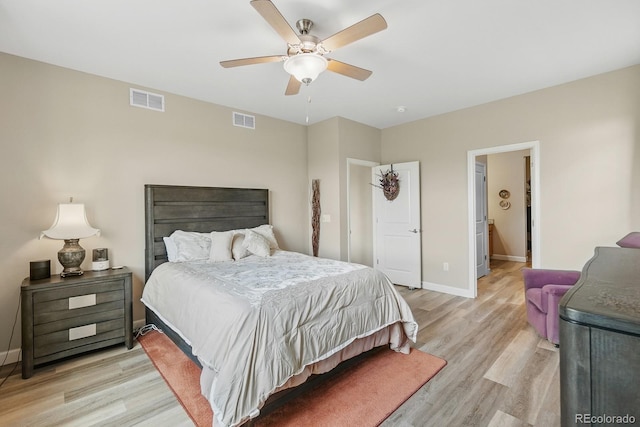 2060 Peralta Loop, Castle Rock, CO 80104 - bedroom featuring light wood-style flooring, baseboards, and ceiling fan