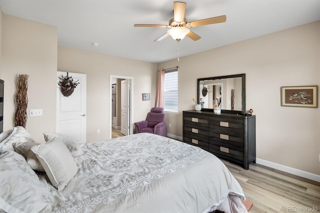 2060 Peralta Loop, Castle Rock, CO 80104 - bedroom with light wood-type flooring, baseboards, and ceiling fan