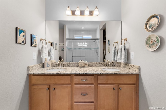 2060 Peralta Loop, Castle Rock, CO 80104 - full bathroom featuring a shower stall and double vanity