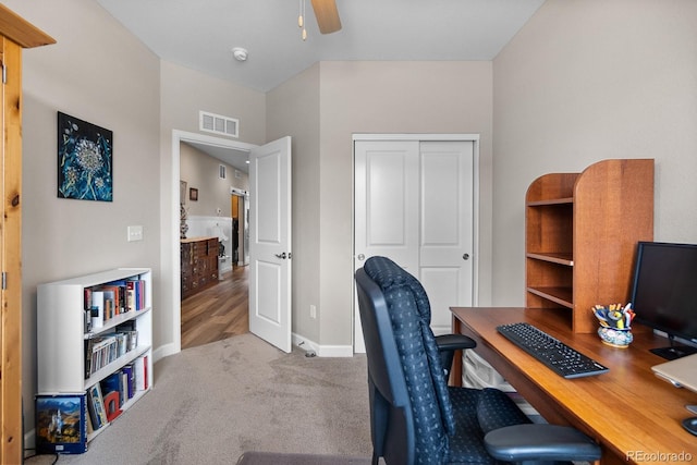 2060 Peralta Loop, Castle Rock, CO 80104 - carpeted office featuring a ceiling fan and baseboards