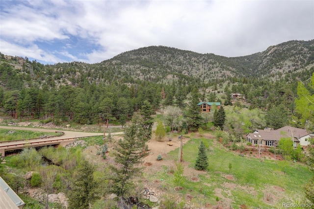 178 Cree Ct, Lyons, CO 80540 - mountain view featuring a heavily wooded area