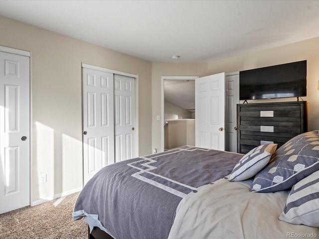 bedroom featuring carpet