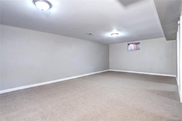 2921 E Colorado Ave, Denver, CO 80210 - finished basement featuring carpet, visible vents, and baseboards